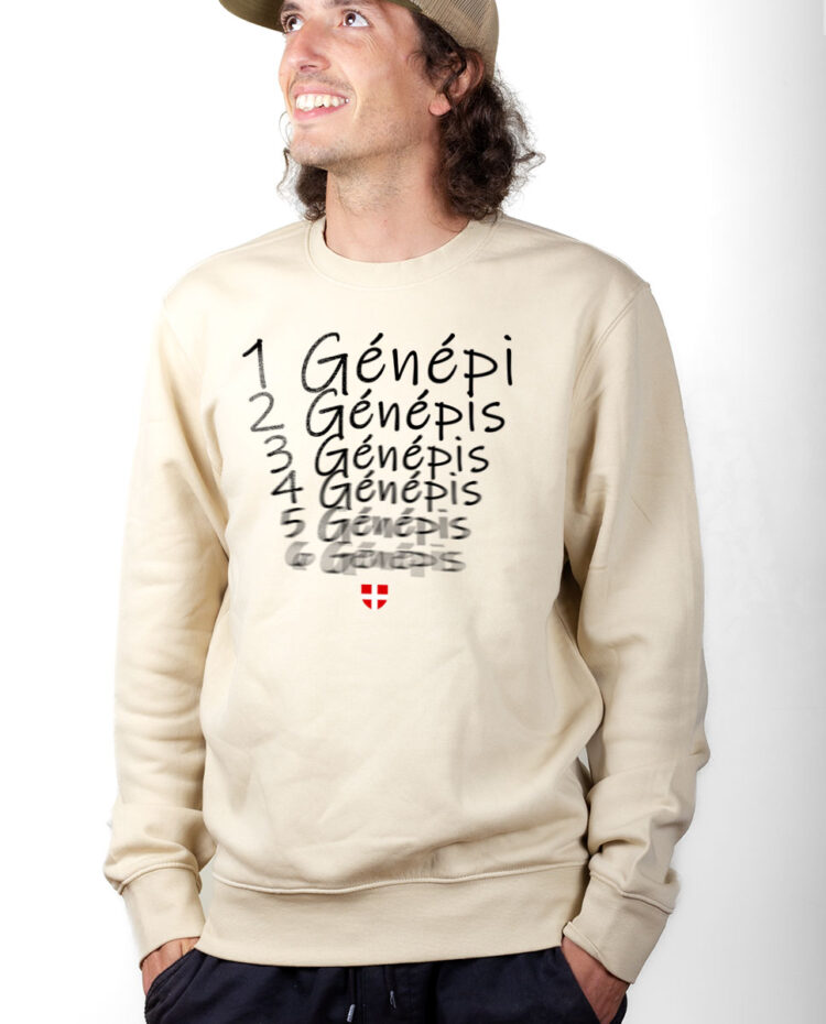 PUHNAT Sweatshirt Pull Homme Naturel UN GENEPI DEUX GENEPIS