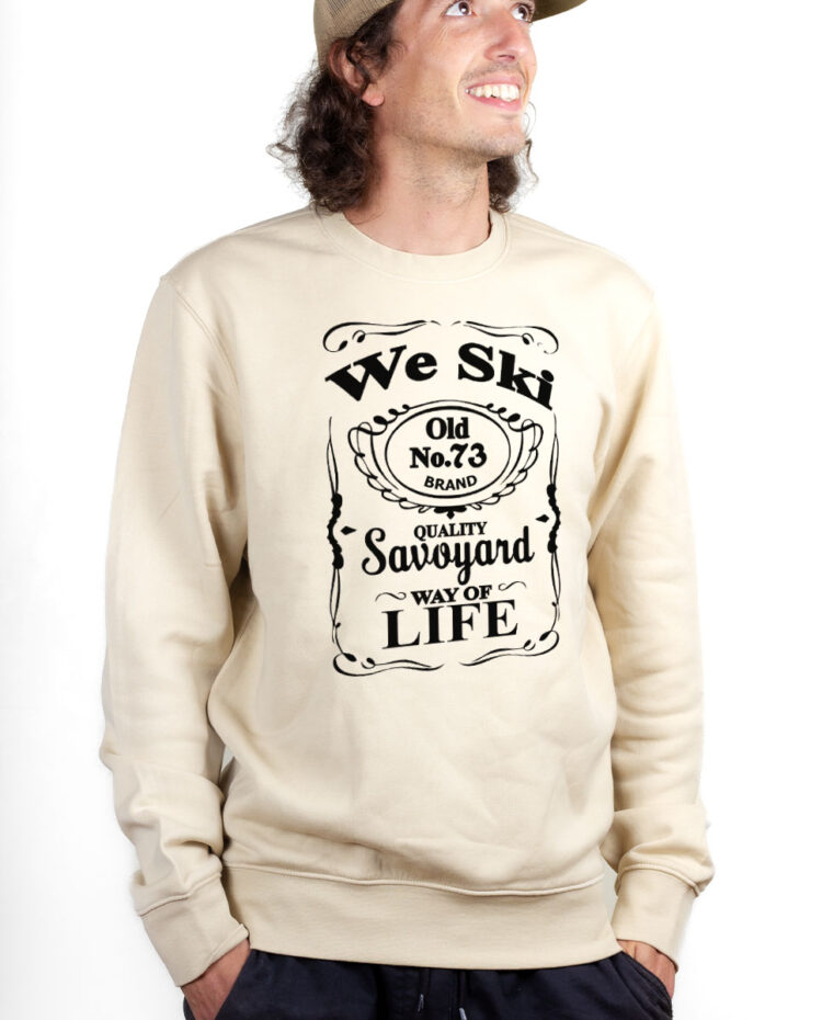 PUHNAT Sweatshirt Pull Homme Naturel WE SKI 73