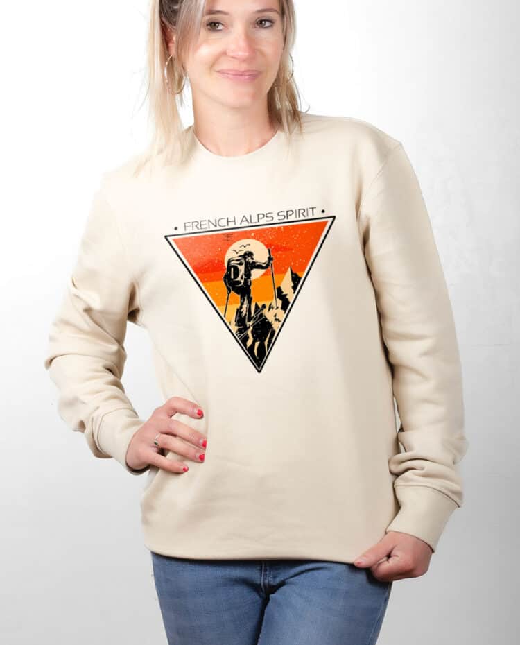 Pull Femme NATUREL PUFNAT FRENCH ALPS SPIRIT SKI DE RANDO