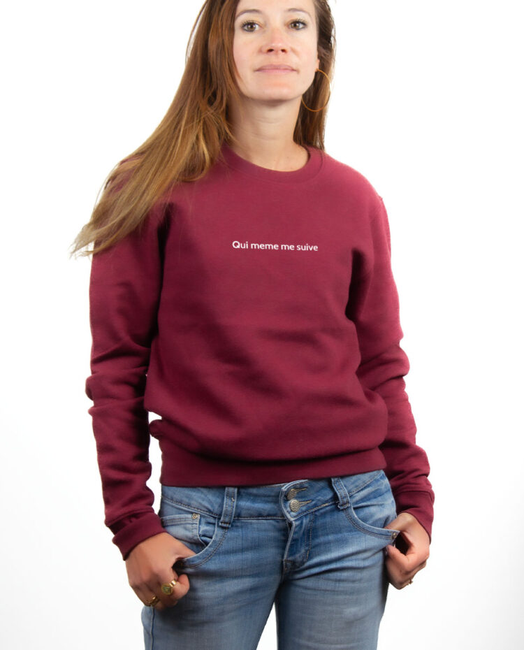 QUI MEME ME SUIVE Sweatshirt pull Femme Bordeau PUFBOR164