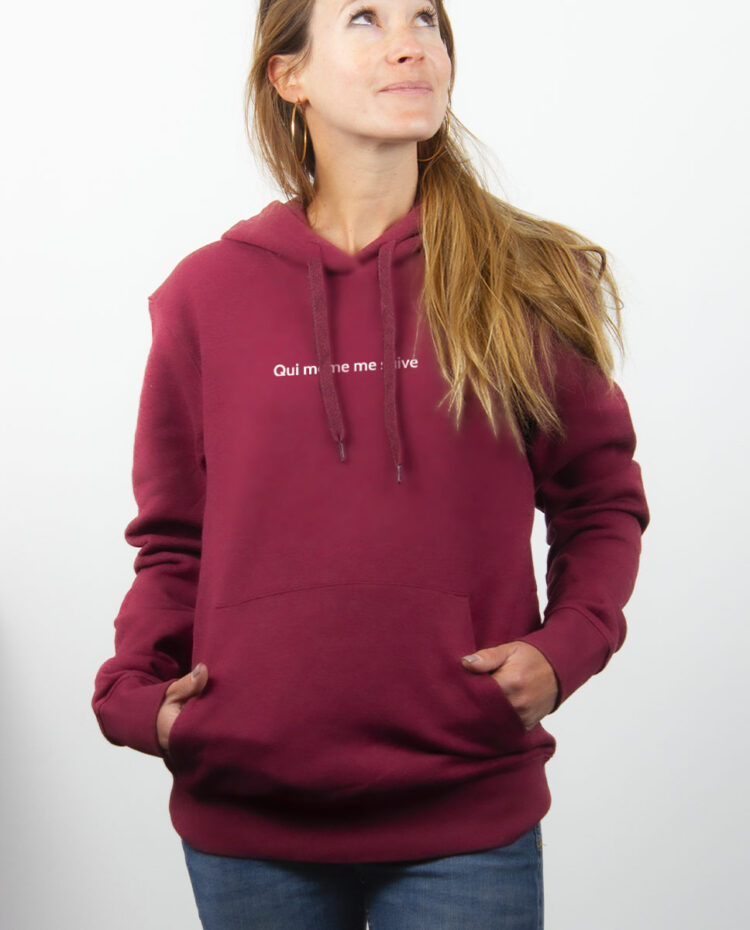 QUI MEME ME SUIVE hoodie Sweat capuche Femme Bordeau SWFBOR164