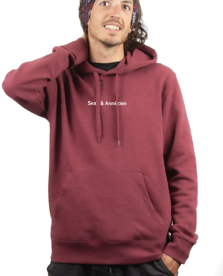 SEXY ANNECIEN Hoodie Sweat capuche Homme bordeau SWHBOR181