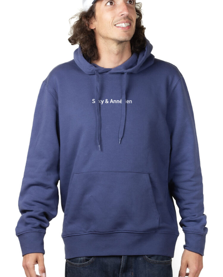 SEXY ANNECIEN Hoodie Sweat capuche homme Bleu SWHBLE181