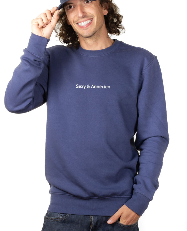 SEXY ANNECIEN Sweatshirt Pull Homme bleu PUHBLE181