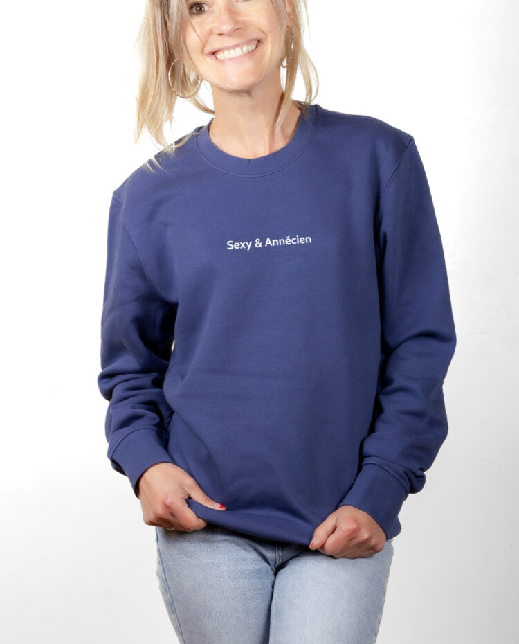 SEXY ANNECIEN Sweatshirt pull Femme Bleu PUFBLE181