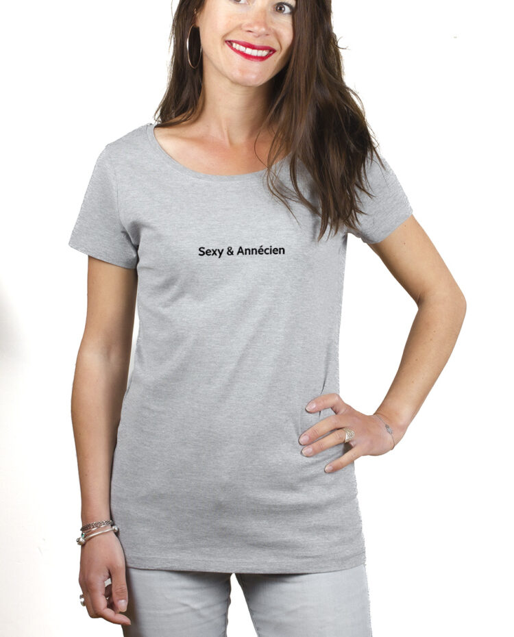SEXY ANNECIEN T shirt Femme Gris TSFG181