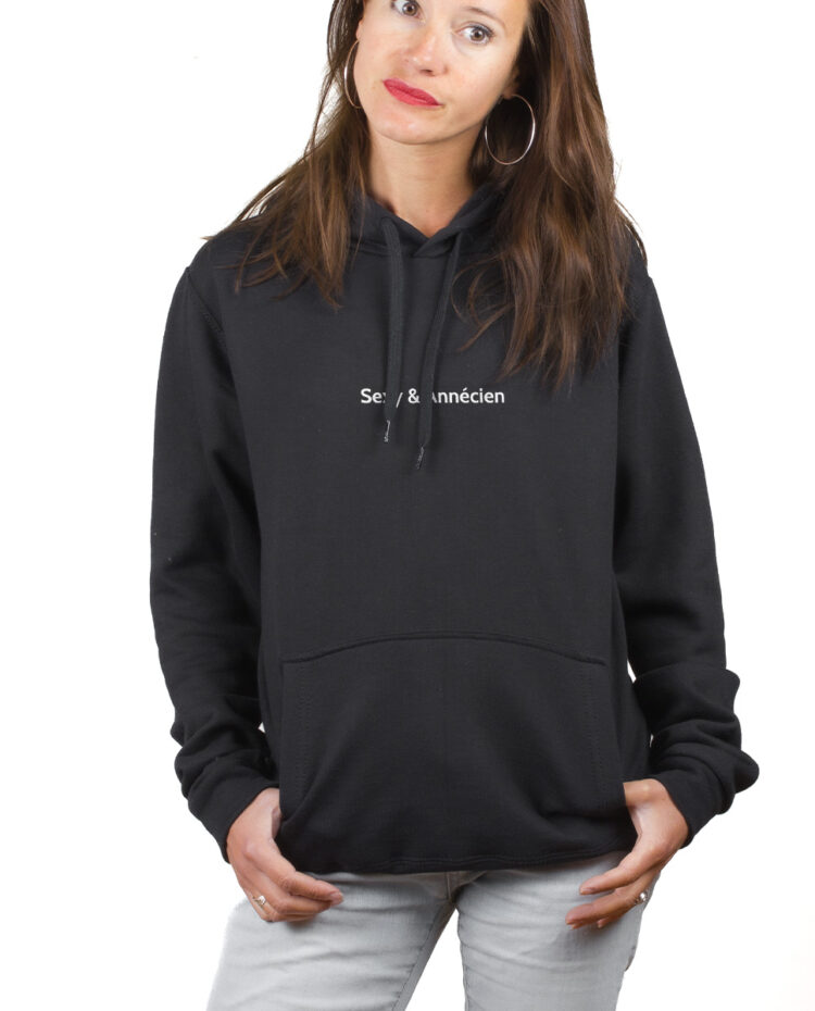 SEXY ANNECIEN hoodie Sweat capuche Femme Noir SWFNOI181