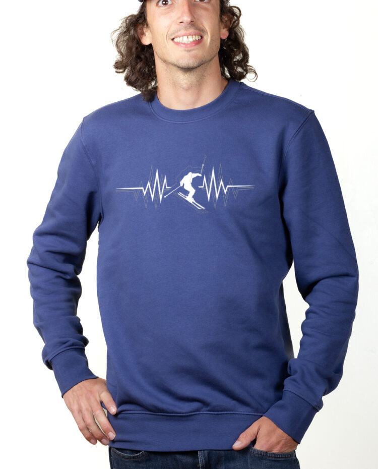 SKI BATTEMENTS DE COEUR Sweatshirt Pull Homme bleu PUHBLE152