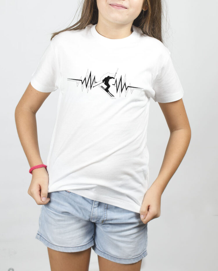 SKI BATTEMENTS DE COEUR T SHIRT FILLE BLANC TSEB152