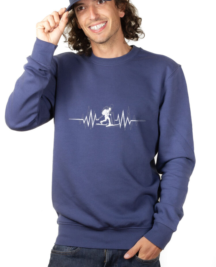 SKI DE RANDONEE BATTEMENTS DE COEUR Sweatshirt Pull Homme bleu PUBLE156