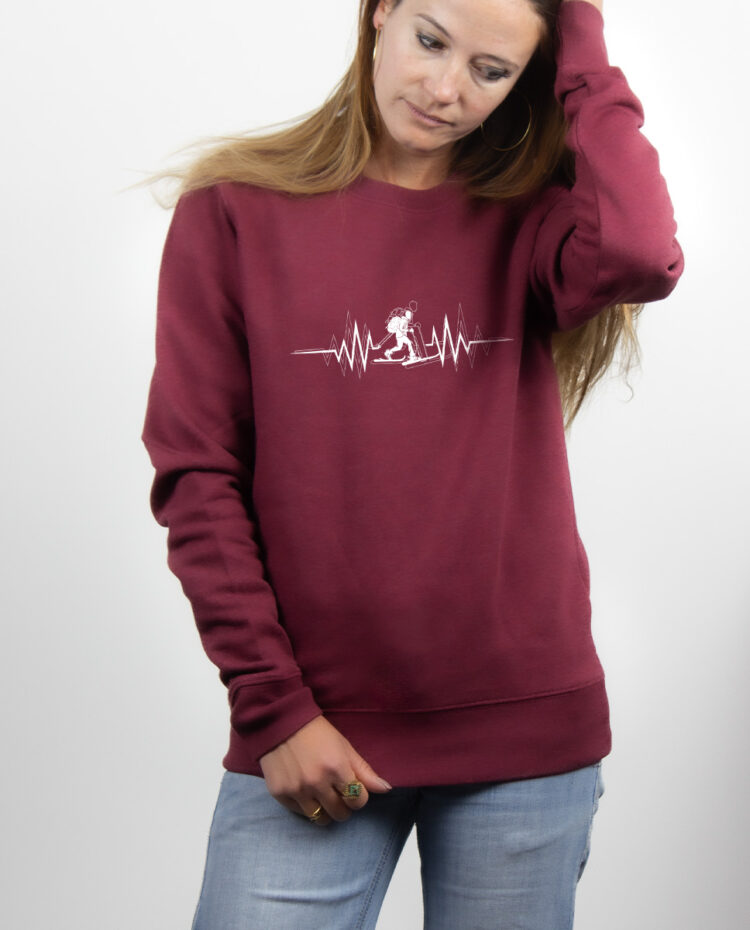 SKI DE RANDONEE BATTEMENTS DE COEUR Sweatshirt pull Femme Bordeau PUFBOR156