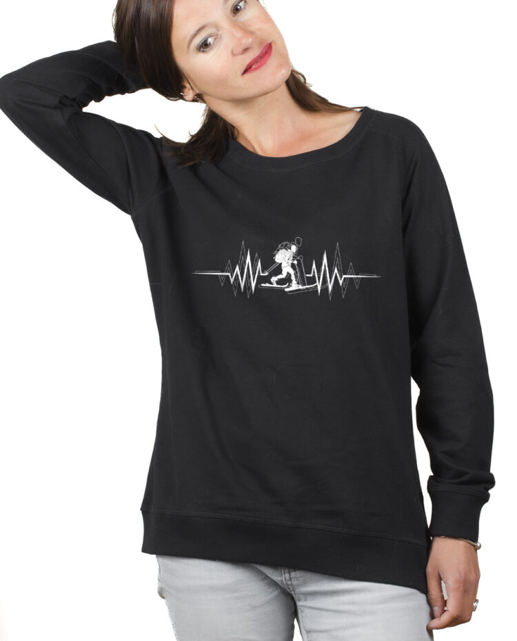 SKI DE RANDONEE BATTEMENTS DE COEUR Sweatshirt pull Femme Noir PUFNOI156