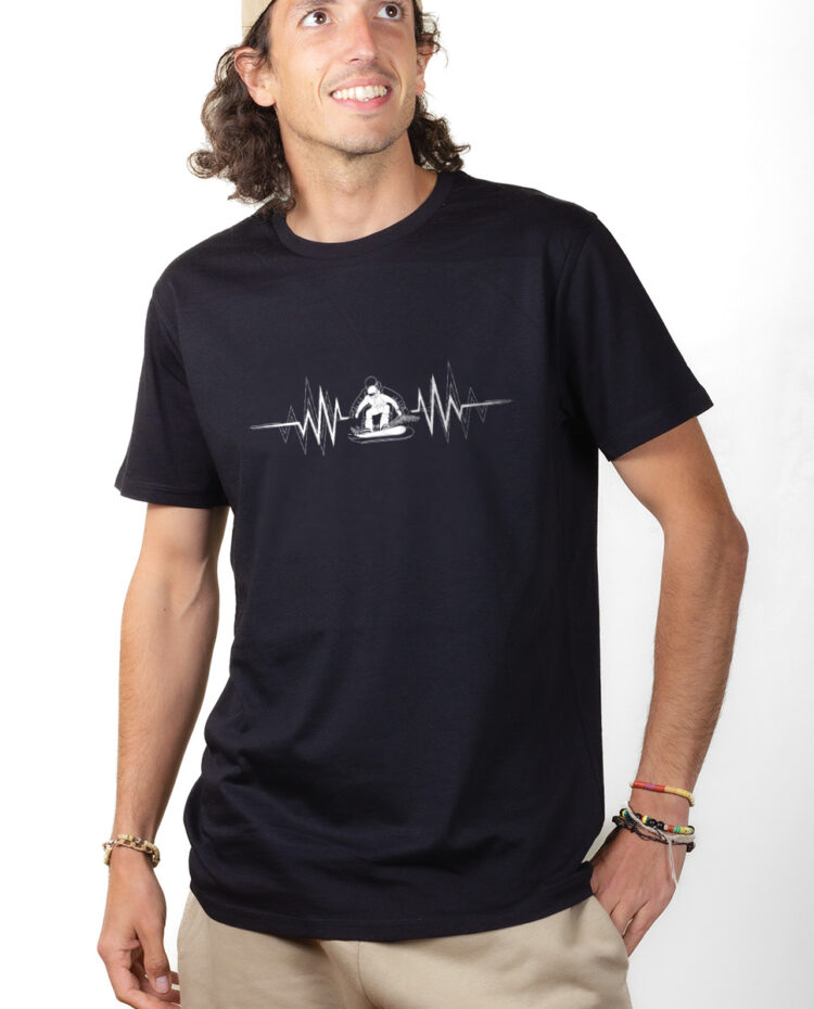 SNOW SNOWBARD BATTEMENTS DE COEUR T shirt Homme Noir TSHN153