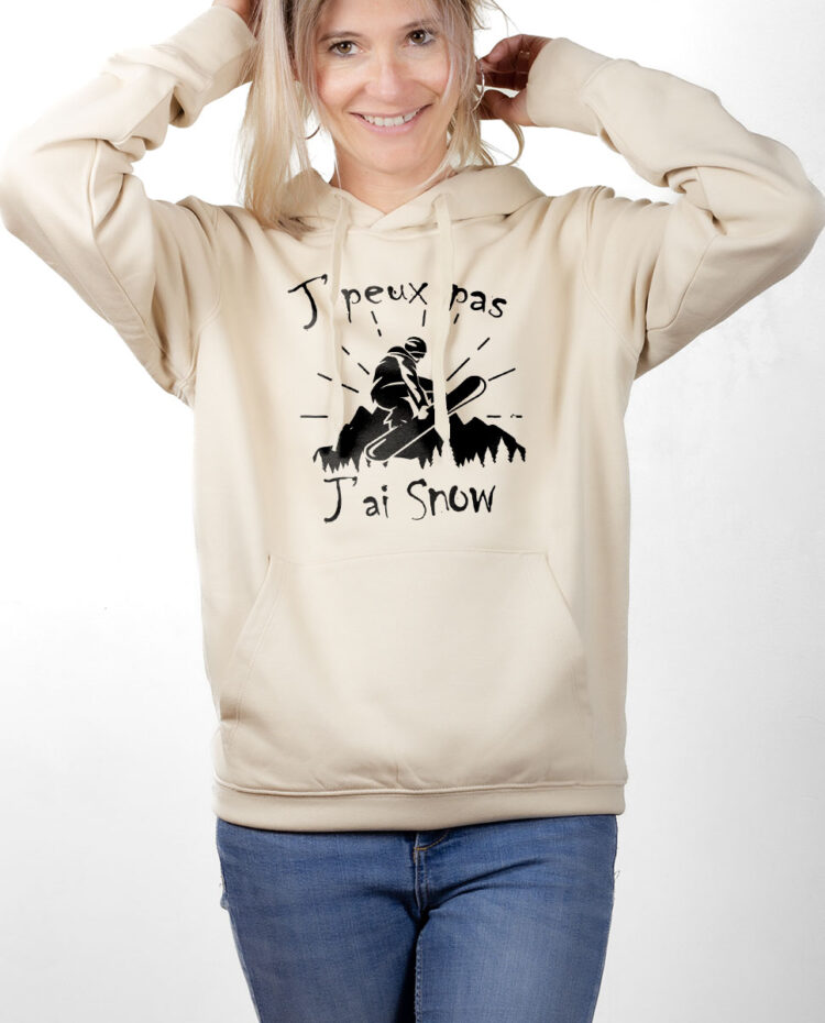 SWFNAT Sweat Femme Naturel J PEUX PAS J AI SNOW