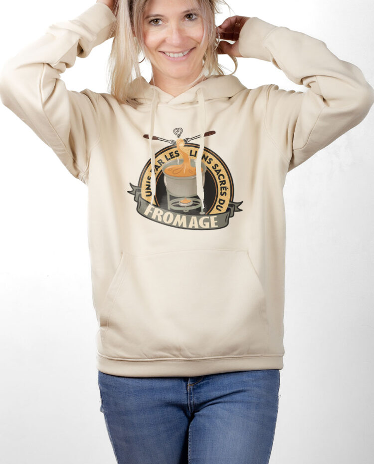 SWFNAT Sweat Femme Naturel UNIS PAR LES LIENS SACRES DU FROMAGE