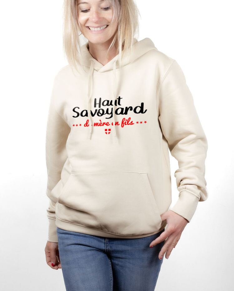 SWFNAT hoodie Sweat capuche Femme naturel HAUT SAVOYARD DE MERE EN FILS