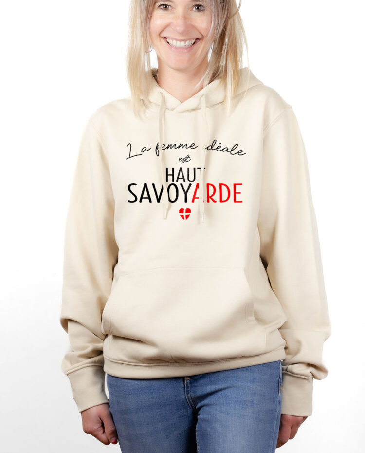 SWFNAT hoodie Sweat capuche Femme naturel LA FEMME IDEALE EST HAUT SAVOYARDE