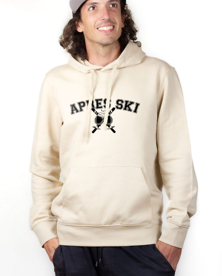 SWHNAT Hoodie Sweat capuche Homme Naturel APRES SKI BIERE