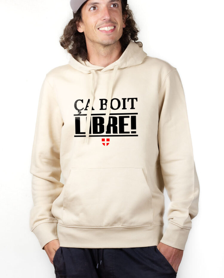 SWHNAT Hoodie Sweat capuche Homme Naturel CA BOIT LIBRE