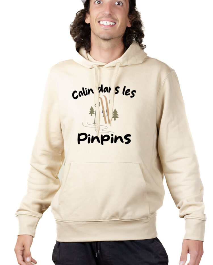 SWHNAT Hoodie Sweat capuche Homme Naturel CALIN DANS LES PINPINS