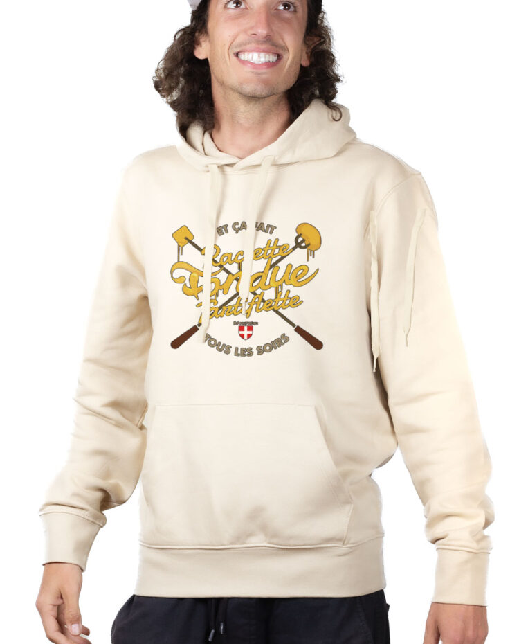 SWHNAT Hoodie Sweat capuche Homme Naturel DJ MATAFAN RACLETTE FONDUE TARTIFLETTE