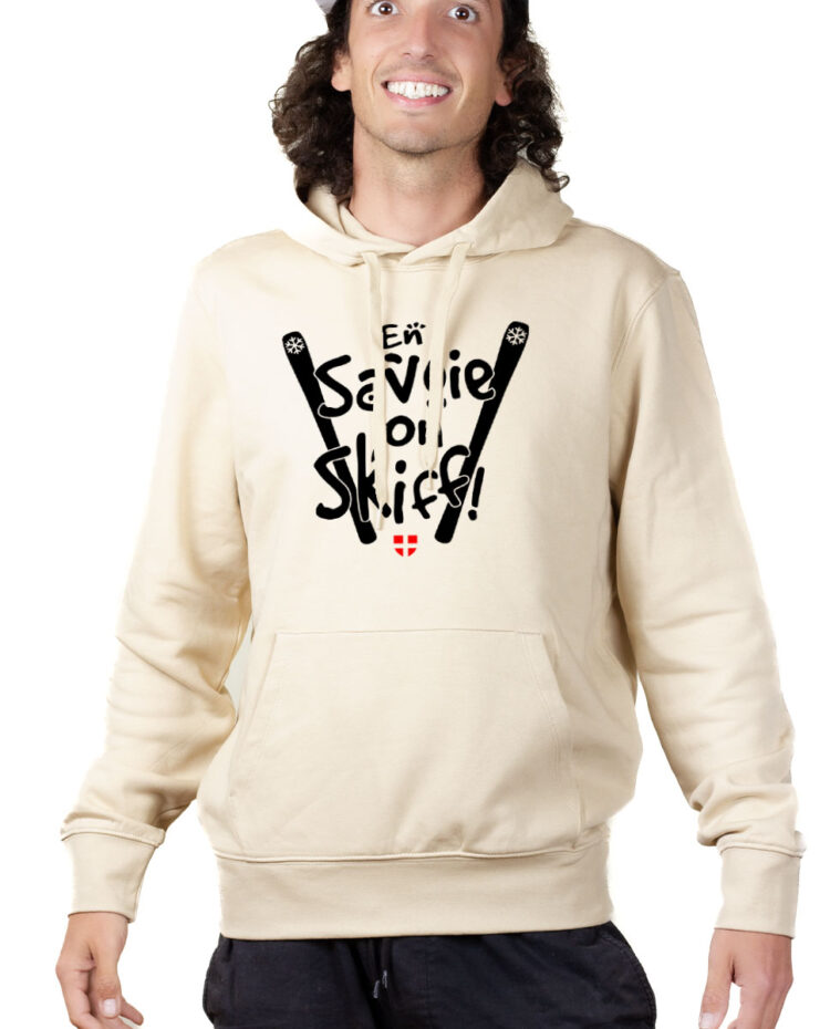 SWHNAT Hoodie Sweat capuche Homme Naturel EN SAVOIE ON SKIFF