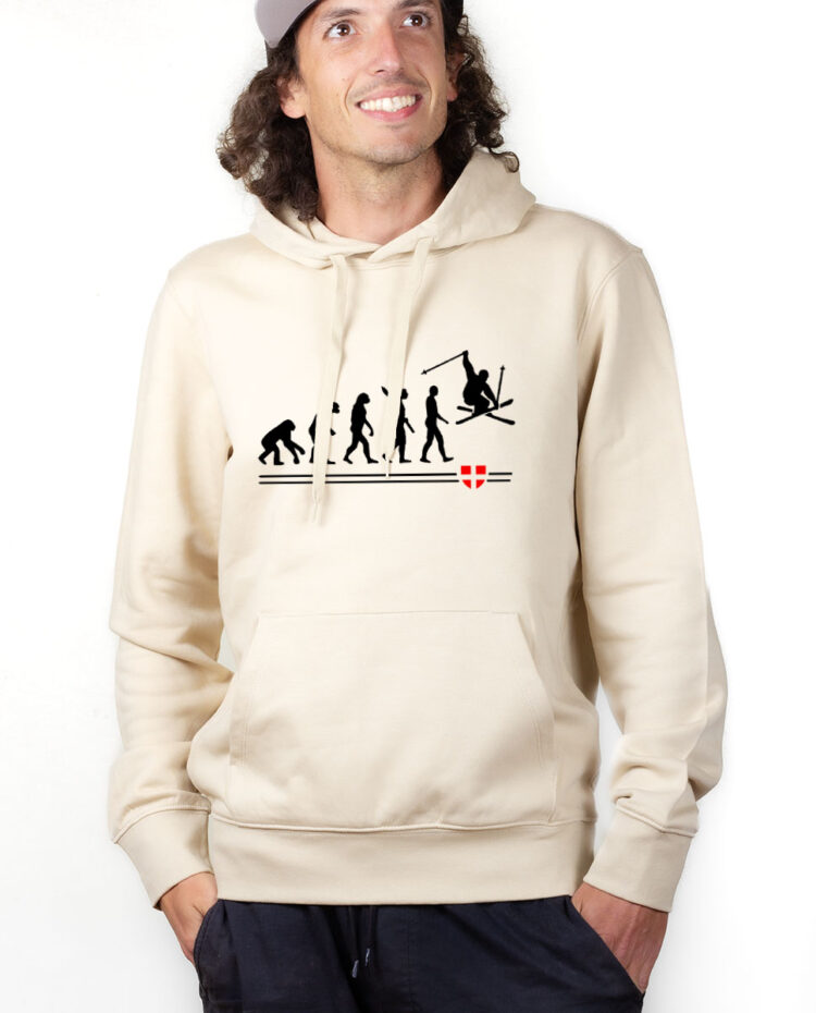 SWHNAT Hoodie Sweat capuche Homme Naturel EVOLUTION SKI