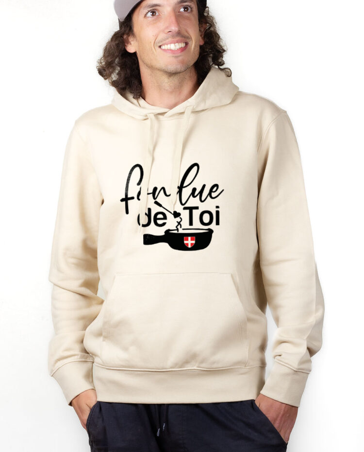 SWHNAT Hoodie Sweat capuche Homme Naturel FONDUE DE TOI