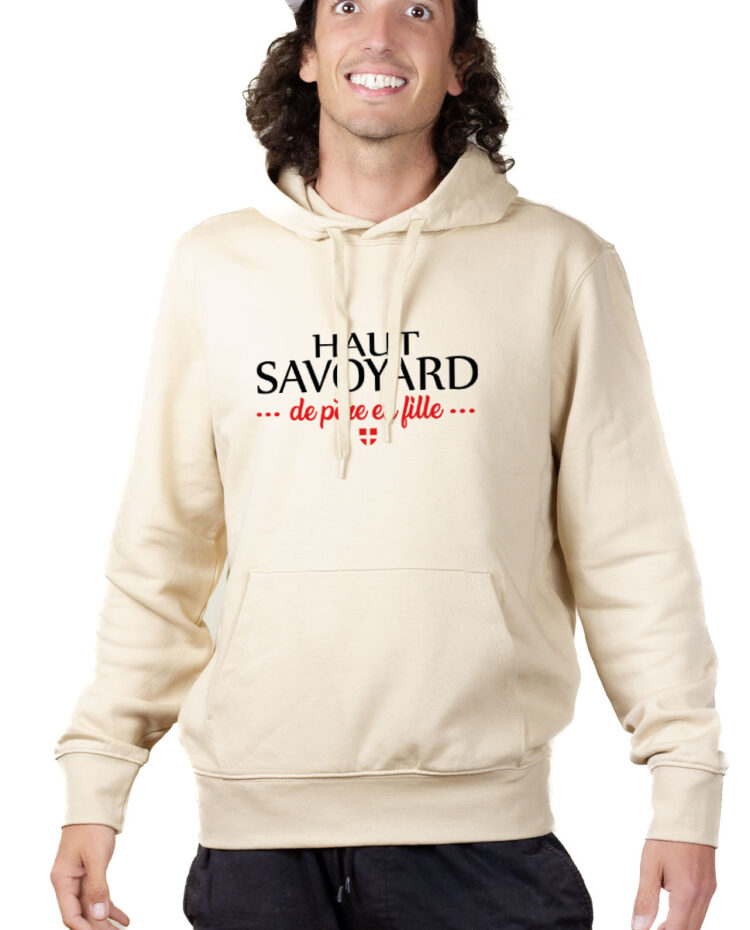 SWHNAT Hoodie Sweat capuche Homme Naturel HAUT SAVOYARD DE PERE EN FILLE