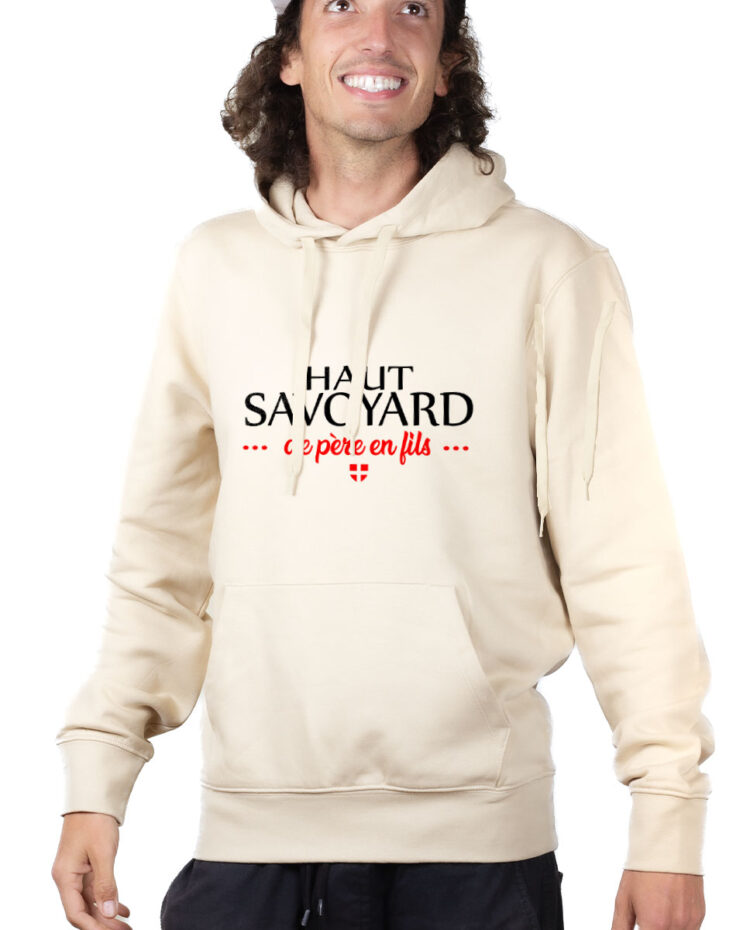 SWHNAT Hoodie Sweat capuche Homme Naturel HAUT SAVOYARD DE PERE EN FILS