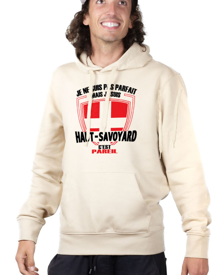 SWHNAT Hoodie Sweat capuche Homme Naturel JE NE SUIS PAS PARFAIT MAIS JE SUIS HAUT SAVOYARD