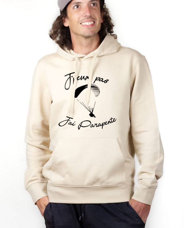 SWHNAT Hoodie Sweat capuche Homme Naturel J PEUX PAS J AI PARAPENTE