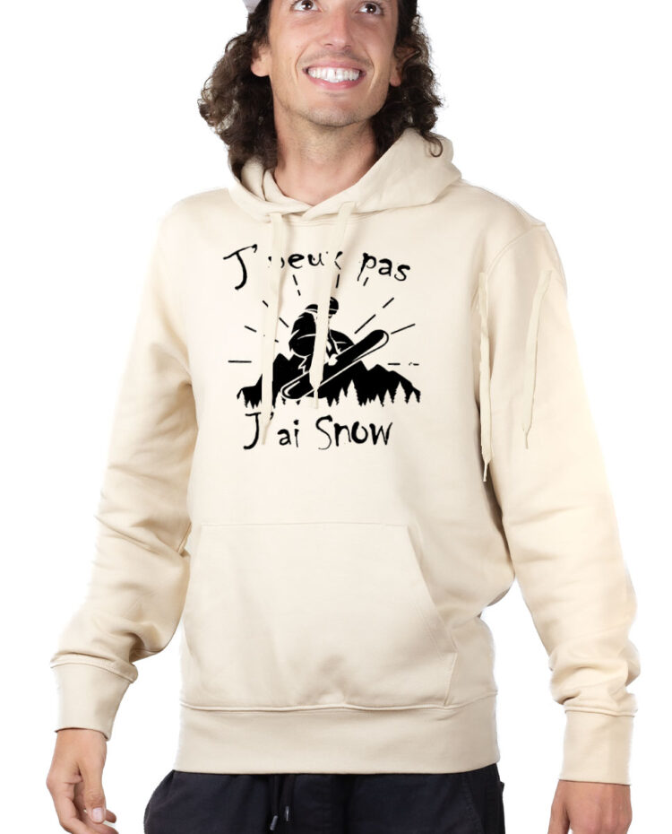 SWHNAT Hoodie Sweat capuche Homme Naturel J PEUX PAS J AI SNOW