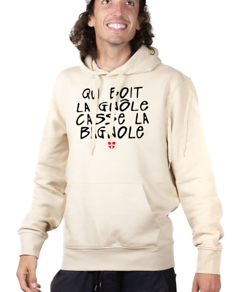 SWHNAT Hoodie Sweat capuche Homme Naturel QUI BOIT LA GNOLE CASSE LA BAGNOLE