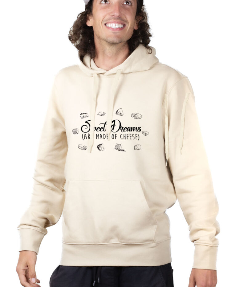 SWHNAT Hoodie Sweat capuche Homme Naturel SWEET DREAMS ARE MADE OF CHEESE