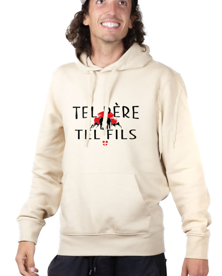 SWHNAT Hoodie Sweat capuche Homme Naturel TEL PERE TEL FILS