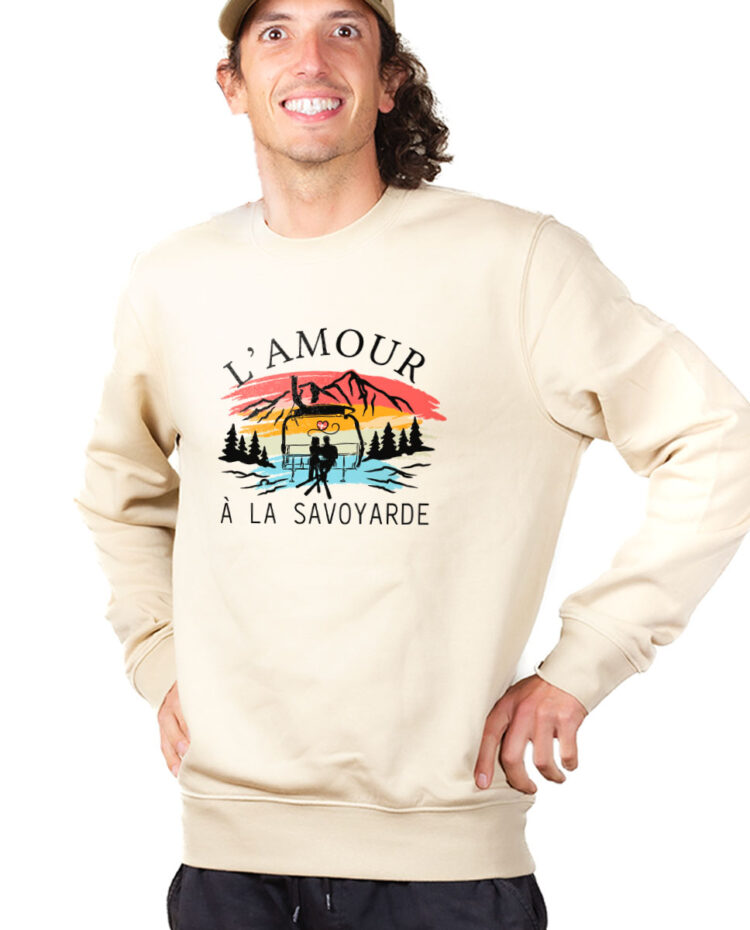 Sweatshirt Pull Homme Naturel PUHNAT LAMOUR A LA SAVOYARDE