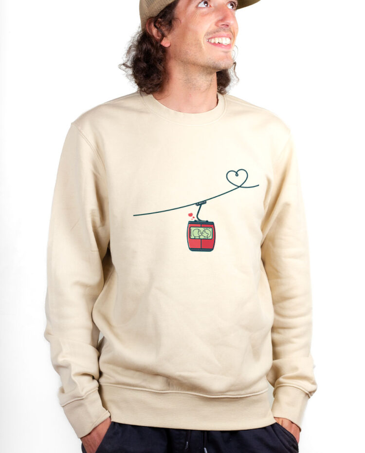 Sweatshirt Pull Homme Naturel PUHNAT TELECABINE LOVE