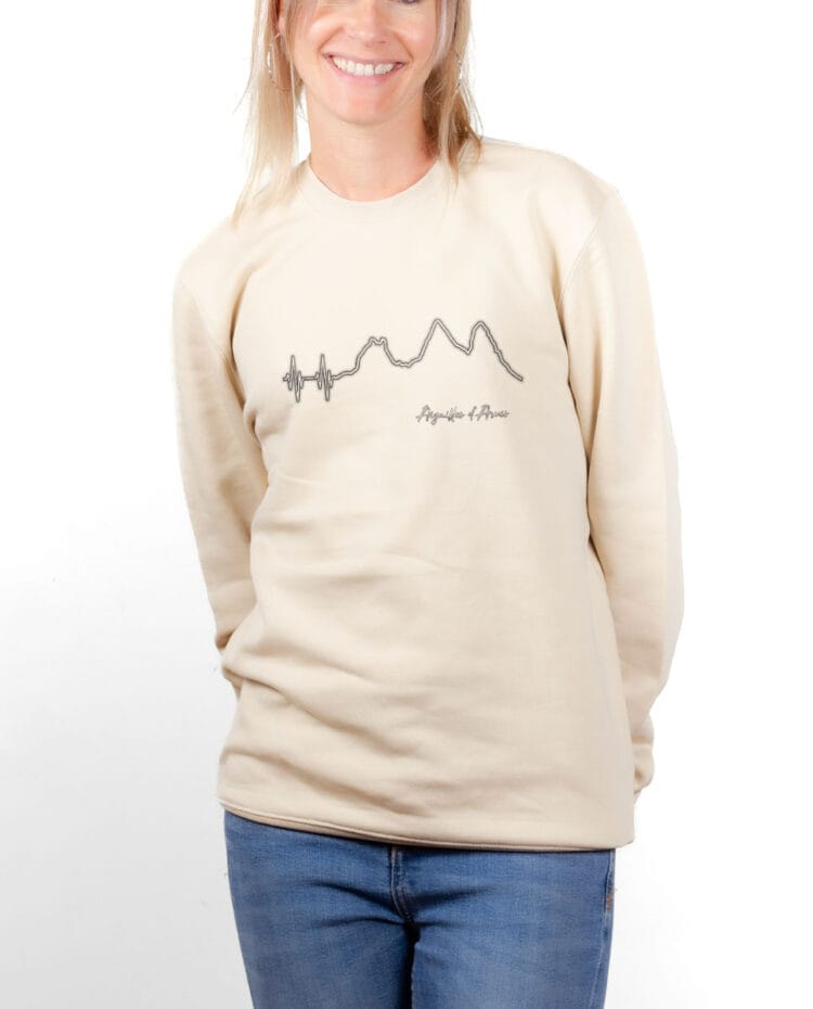 Sweatshirt pull Femme Naturel PUFNAT BATTEMENTS DE COEUR AIGUILLES D ARVES