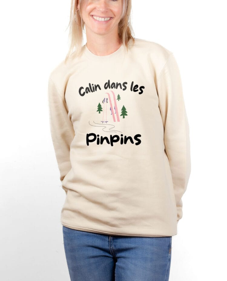 Sweatshirt pull Femme Naturel PUFNAT CALIN DANS LES PINPINS