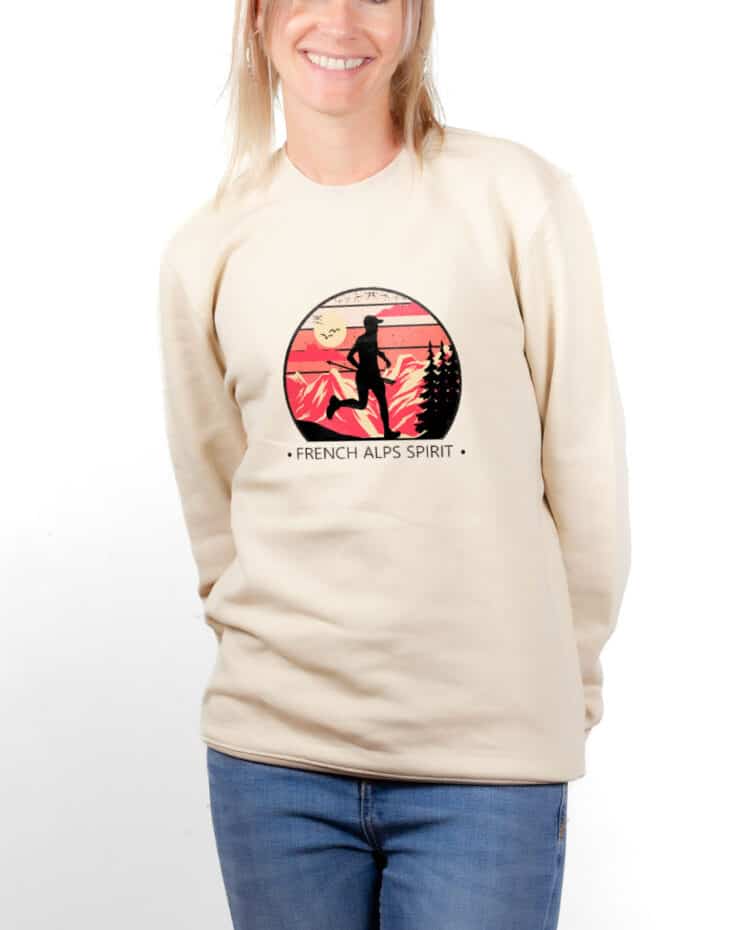 Sweatshirt pull Femme Naturel PUFNAT FRENCH ALPS SPIRIT TRAIL