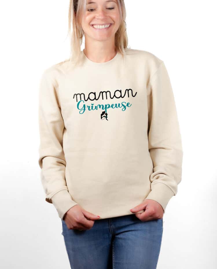 Sweatshirt pull Femme Naturel PUFNAT MAMAN GRIMPEUSE