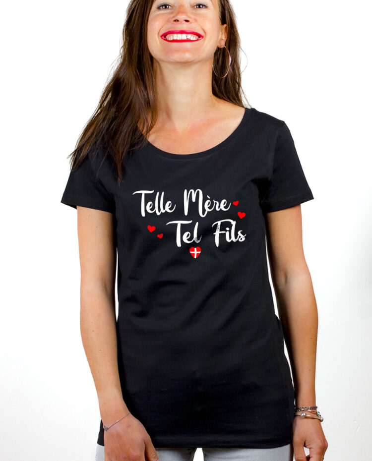 T shirt Femme Noir TSFN TELLE MERE TEL FILS