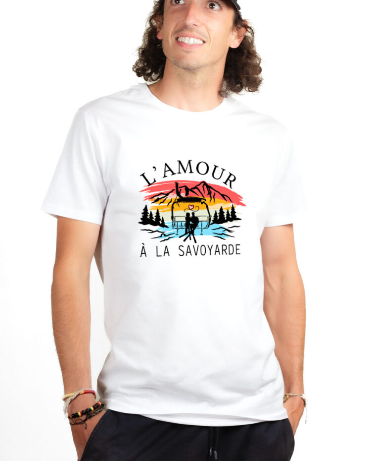 T shirt Homme Blanc TSHB LAMOUR A LA SAVOYARDE