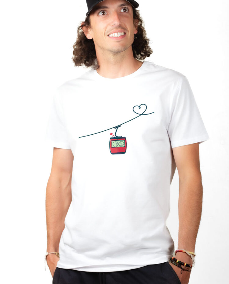 T shirt Homme Blanc TSHB TELECABINE LOVE