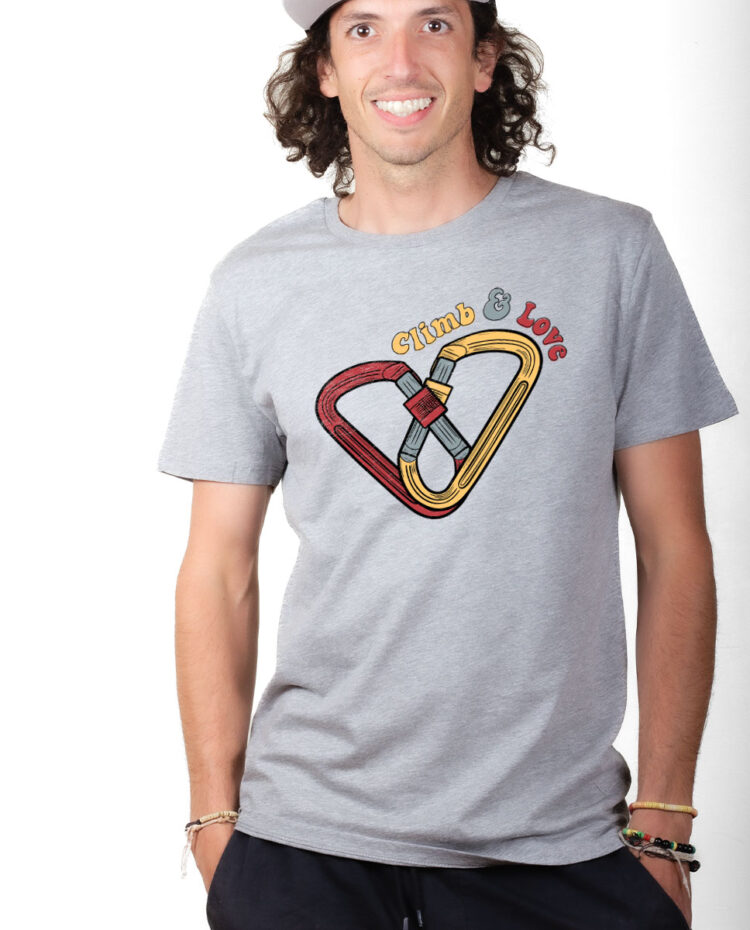 T shirt Homme Gris TSHG ESCALADE CLIMB AND LOVE