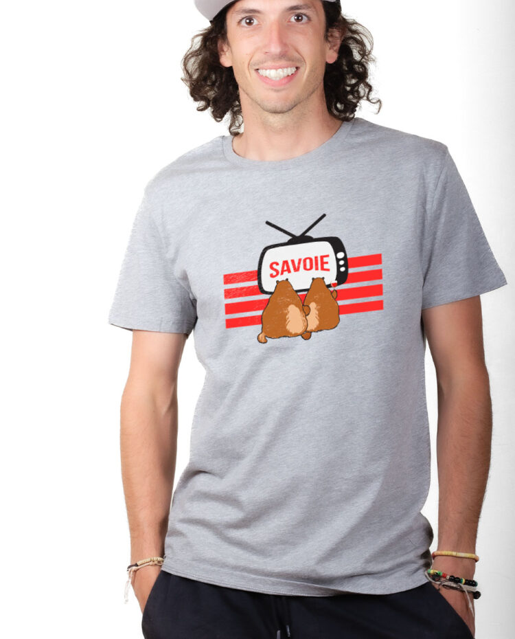 T shirt Homme Gris TSHG MARMOTTES TV SAVOIE