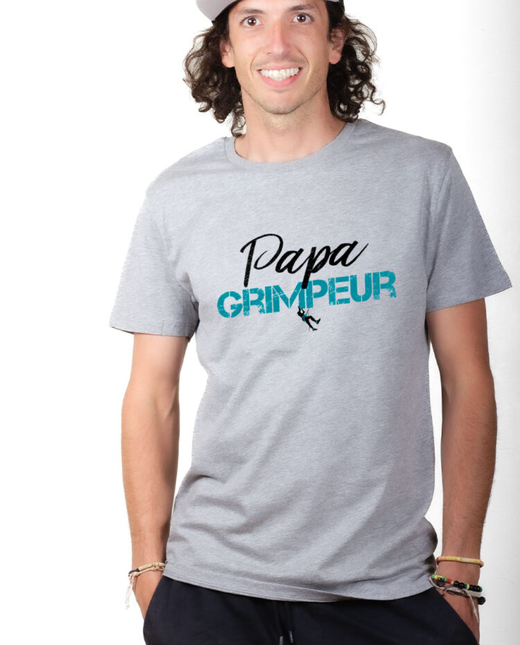 T shirt Homme Gris TSHG PAPA GRIMPEUR