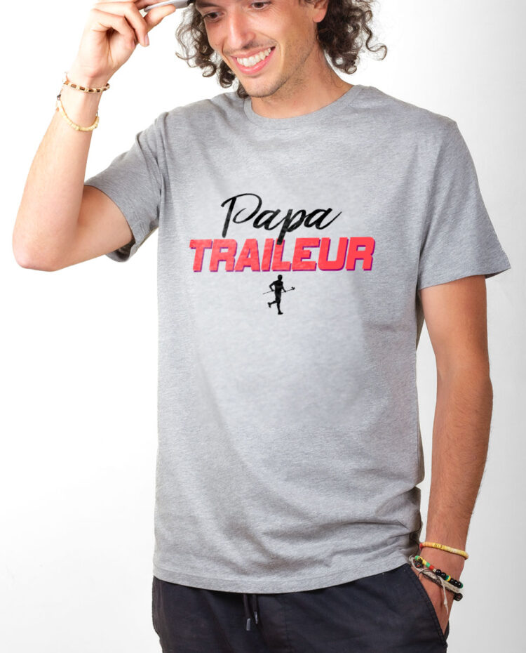 T shirt Homme Gris TSHG PAPA TRAILEUR