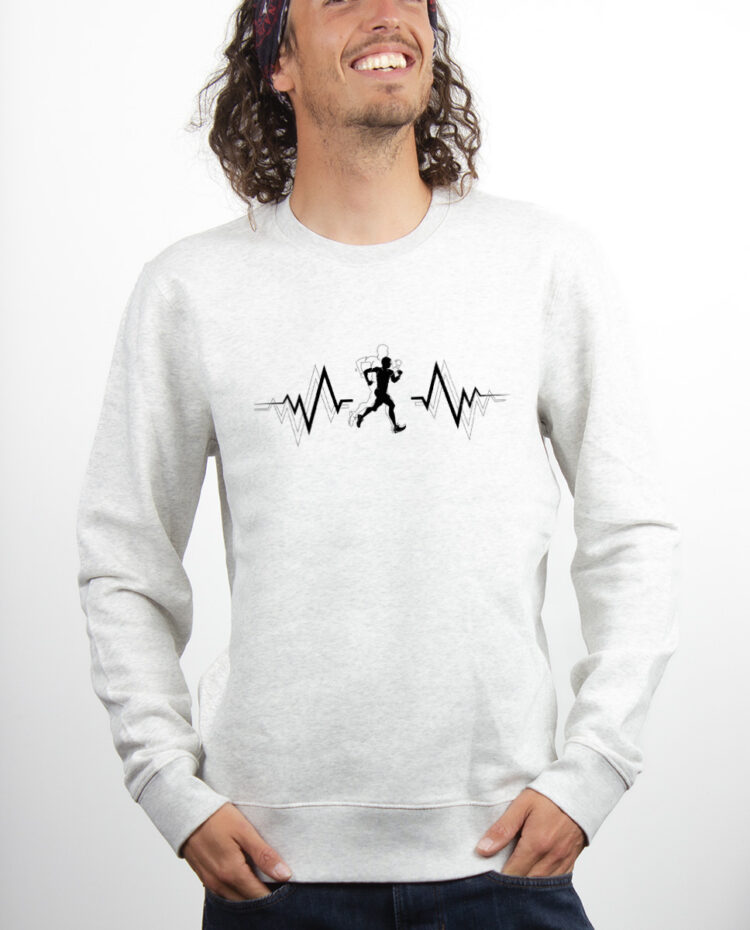 TRAIL BATTEMENTS DE COEUR Sweatshirt Pull Homme Blanc PUBLA149